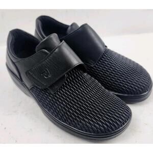 Propet Womens 6 W Ped Rx Olivia Black Comfort Ortho Strap Up Diabetic Shoes NEW